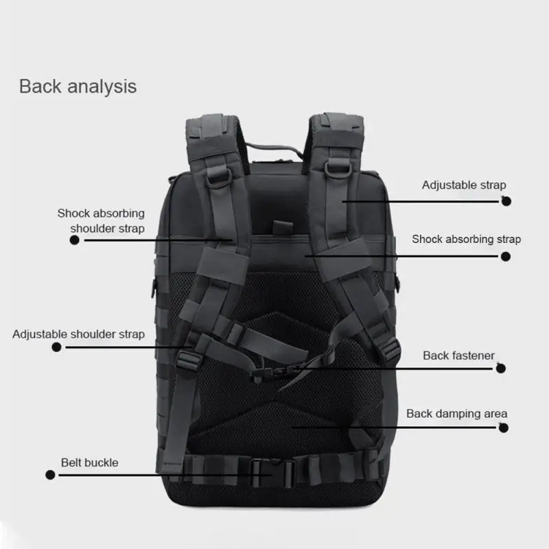 Large Travel Bag Outdoor Waterproof Backpack Assault Pack Molle Hiking Camping 600D Rucksack