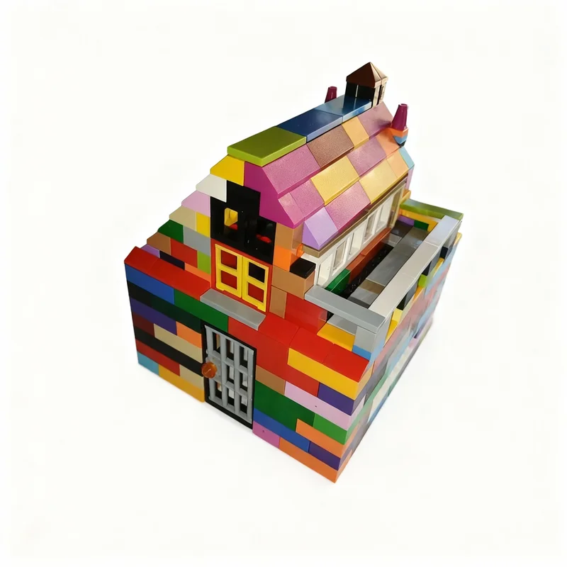 313 قطعة من مكعبات البناء MOC لنموذج معماري لمنزلي، مجموعة تركيب إبداعية تعليمية، هدايا عيد الميلاد للأطفال