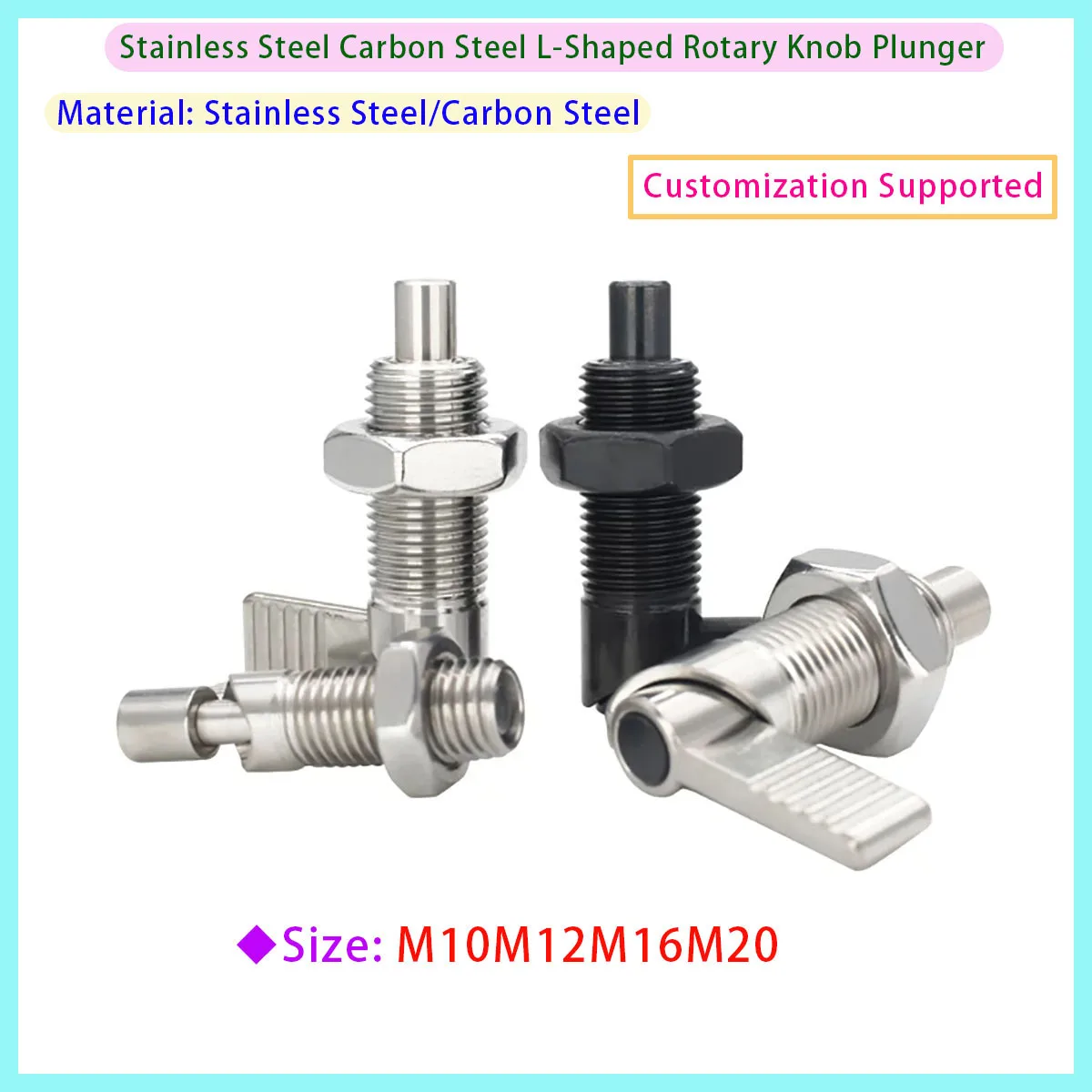 M10~20 Lever Type Indexing Plunger, with Spring Screw and Pin, 180 ° Position Type, Locking Pin Fine/coarse Thread,