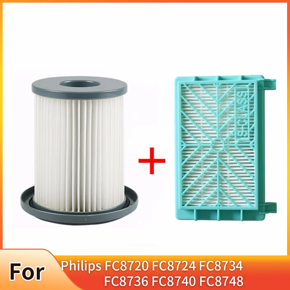 2 Pz/set Aspirapolvere elemento Filtro HEPA + filtro Aria per Philips FC8720 FC8724 FC8732 FC8734 FC8736 FC8738 FC8740 FC8748