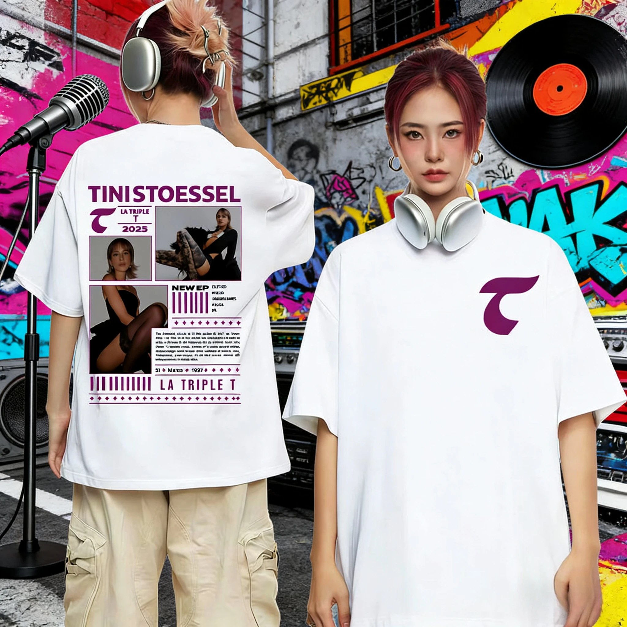 2025 الصيف تيني ستوسيل فودكورا جولة الجرافيك تي شيرت الرجال الهيب هوب الرجعية القطن قصيرة الأكمام فضفاضة قميص غير رسمي