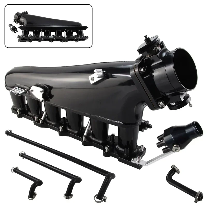 

Aluminum Intake Manifold+Fuel Rail 90mm Throttle body For Nissan Skyline ECR33 GTS GTS-T RB25 RB25DET 2.5L Engine 1993-1998