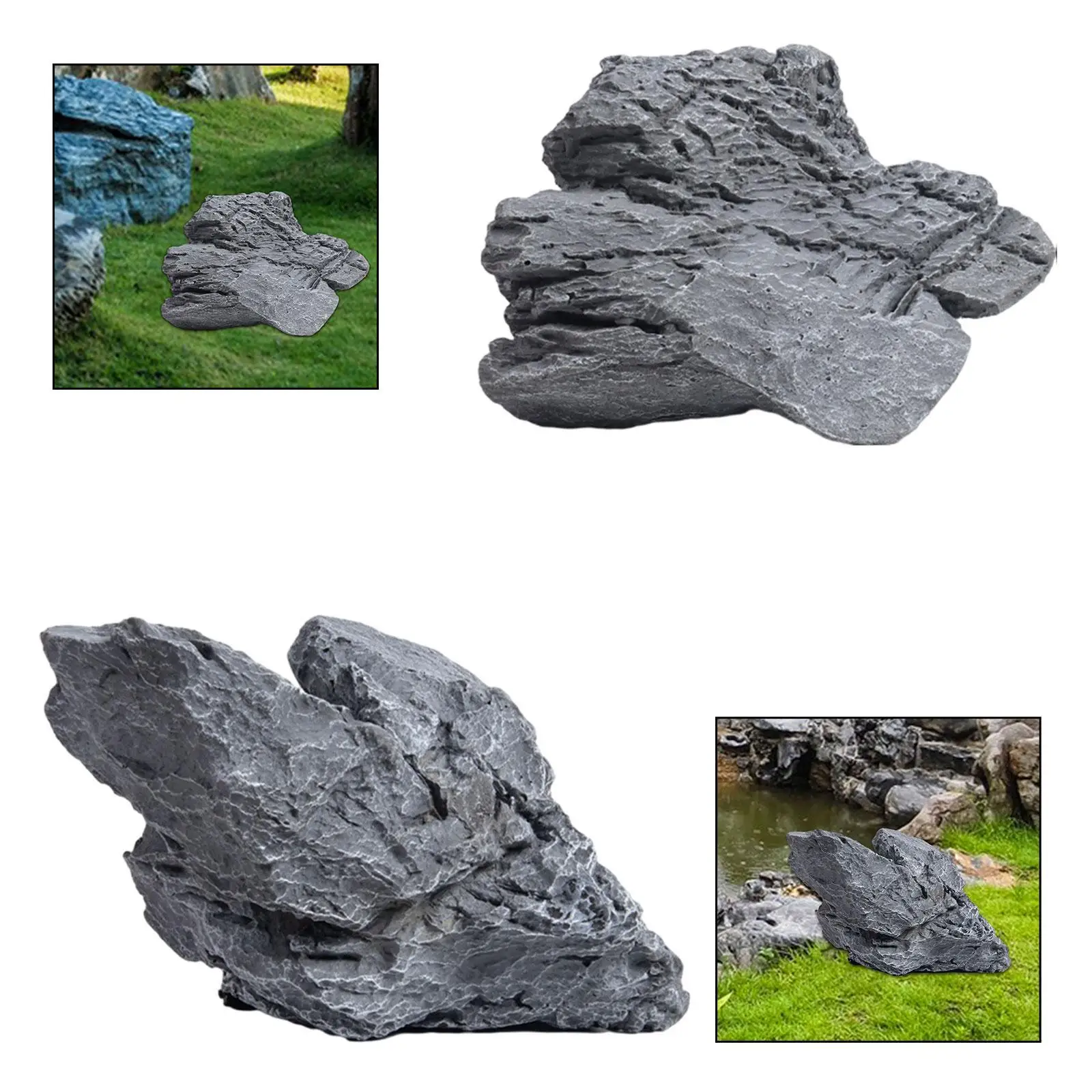 Fake Rock Sandstone Gray Sturdy Decorative Landscape Rock Artificial Rock for Stations Garden Community Courtyard Indoor Yard