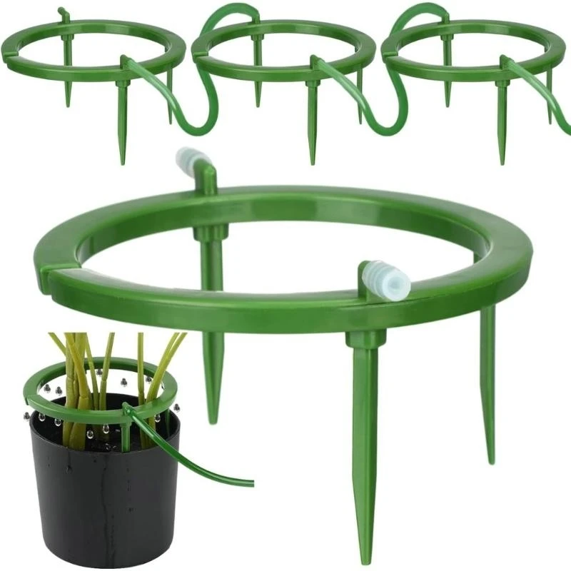 Dripper annaffiatura automatica piante e8bd con anelli emettitore a goccia da giardino a 3 gambe