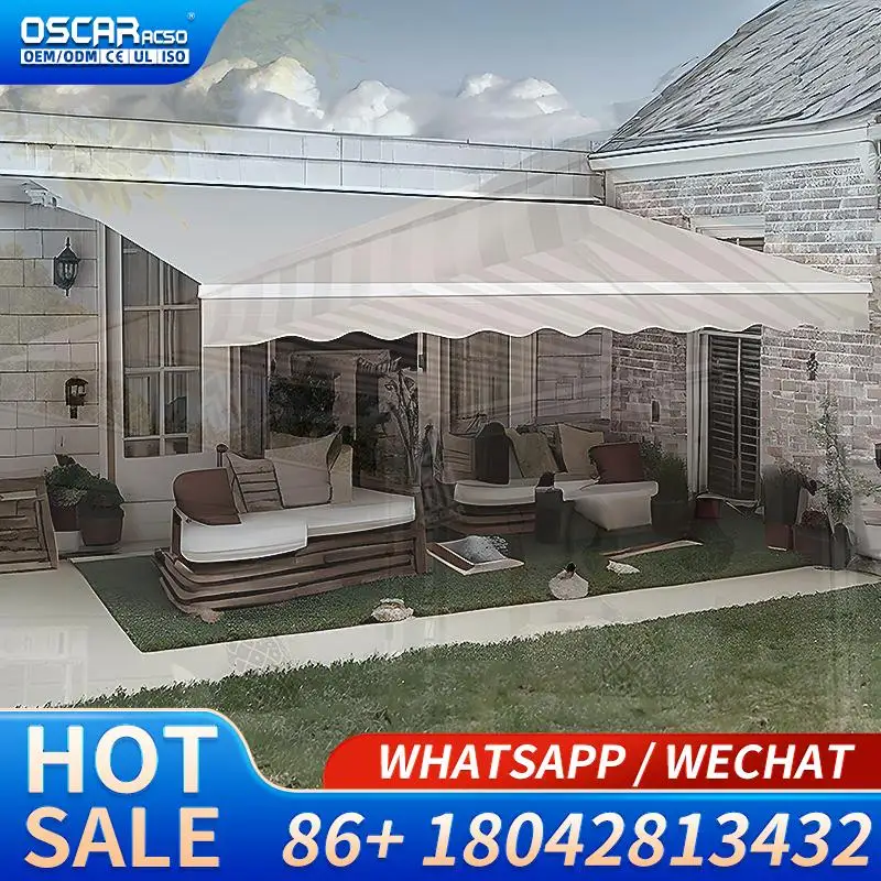 Aluminum Folding Arm Retractable Outdoor Sun Shades Full Cassette Awning Suitable for Patios Gardens Backyards in the USA Retrac