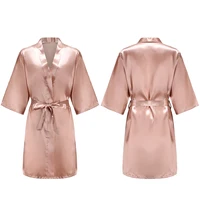 Women's Pure Short Silky Robes Bridesmaid Bride Party Satin Robes Sleepwear - Image 5