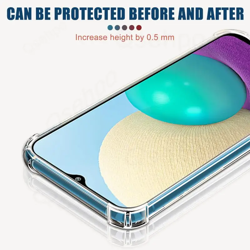 Clear Shockproof Phone Case For Samsung Galaxy A02 A12 A22 A32 A42 A52 A72 Soft Silicone Case M02 M12 M32 M42 M52 M62 Back Cover