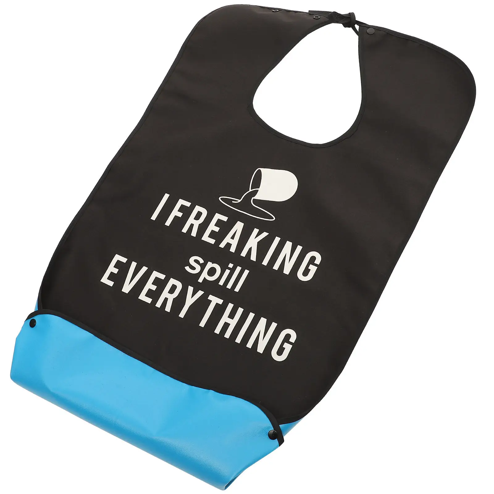 

Waterproof Adult Bib Supple Polyester Adjustable Dinner Bib Lace Button Design Elderly Bedridden Clothing Protector