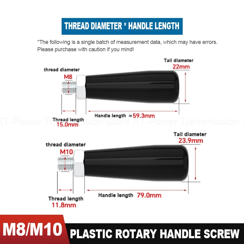 1/2/4PC M8 M10 Revolving Handwheel Machine Handle Male Threaded Stem For Milling Machine Thumb Plastic Rotary Handle Screw Wheel