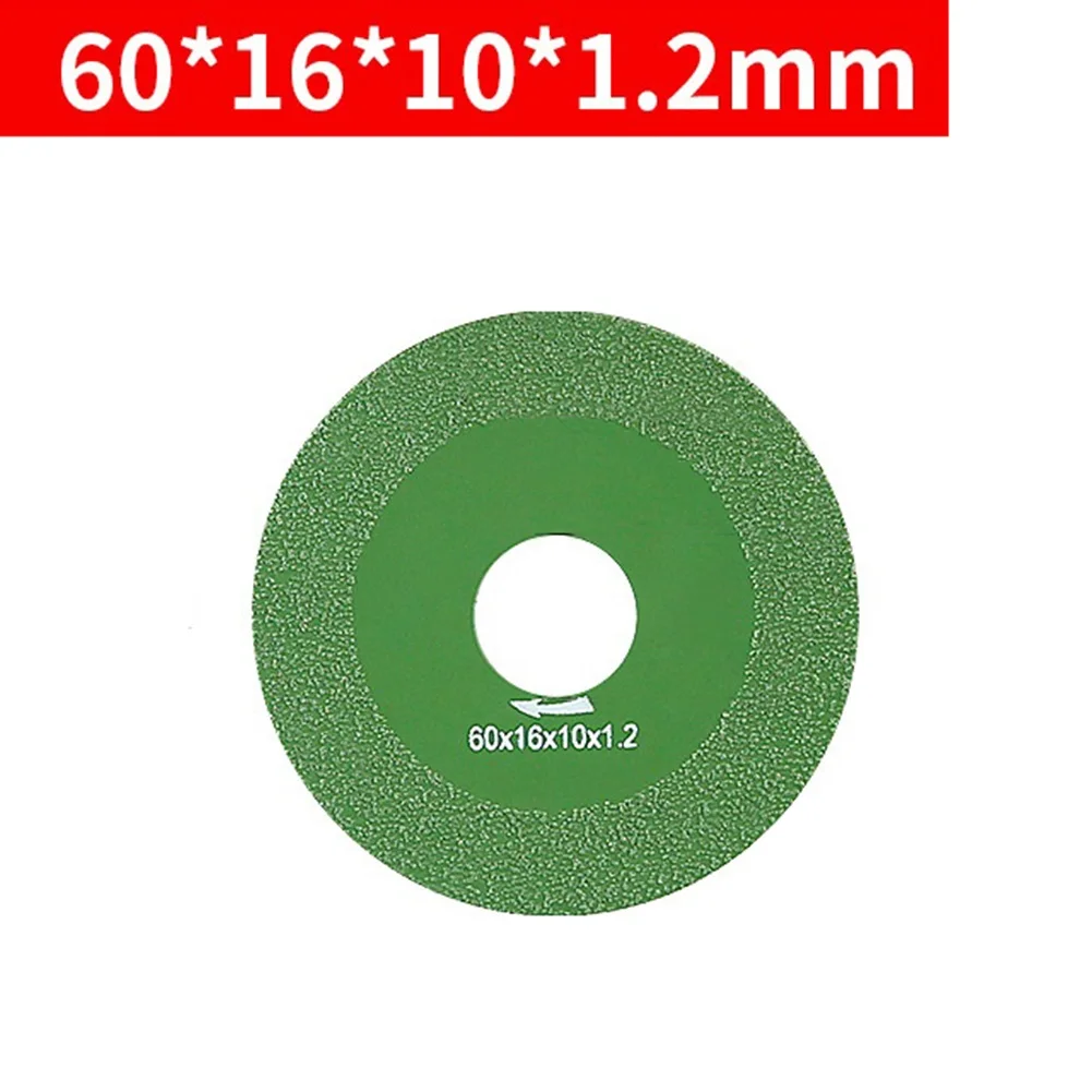 Disco de corte de vidrio verde, cristal biselado para corte suave de 1,2mm, 10mm, 60/80mm, Diamante de acero de alto manganeso