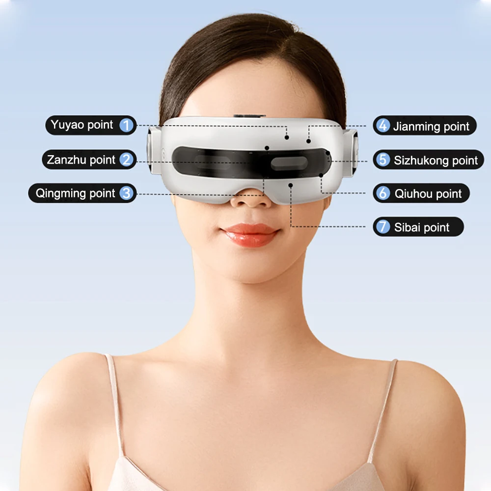 Eye Massager with Heat Smart Airbag Vibration Visible Eye Massage Hot Compress Bluetooth Music Eye Moistening Massager Device