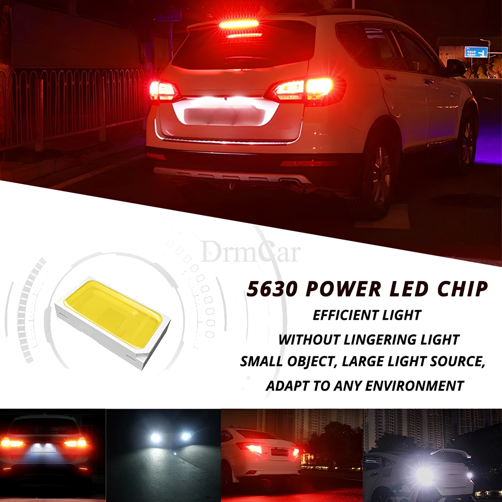 Ampoule Led T20 2/4/10X 1156 1157 T20, clignotant arrière de voiture 5630 3SMD, frein de voiture, feu de recul pour stationnement, stroboscope rouge blanc 12V