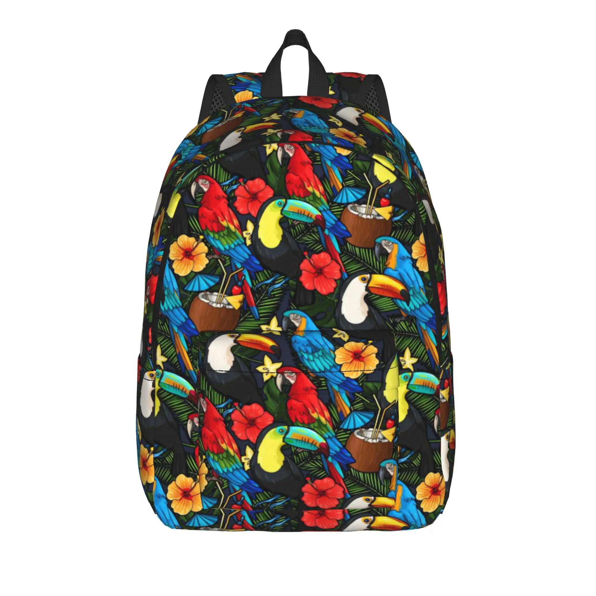 Tropical Birds Amp Cocktail    Backpack  Camping Backpacks Youth Funny School Bags Designer Pattern Rucksack