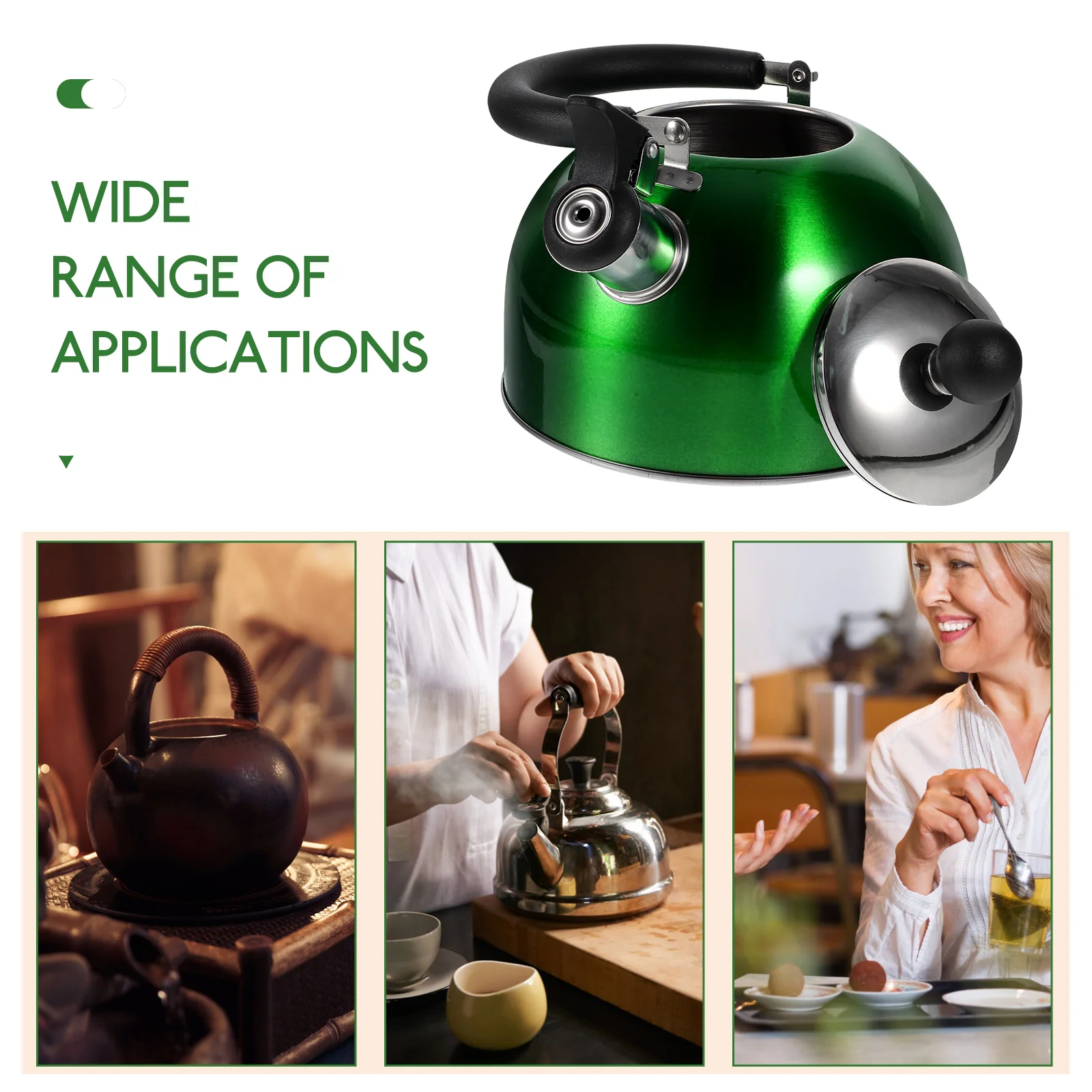 

Whistling Tea Kettle Stainless Steel Stovetop Water Boiler with Handle Loud Alert Signal for Home Family Gathering Easy Clean