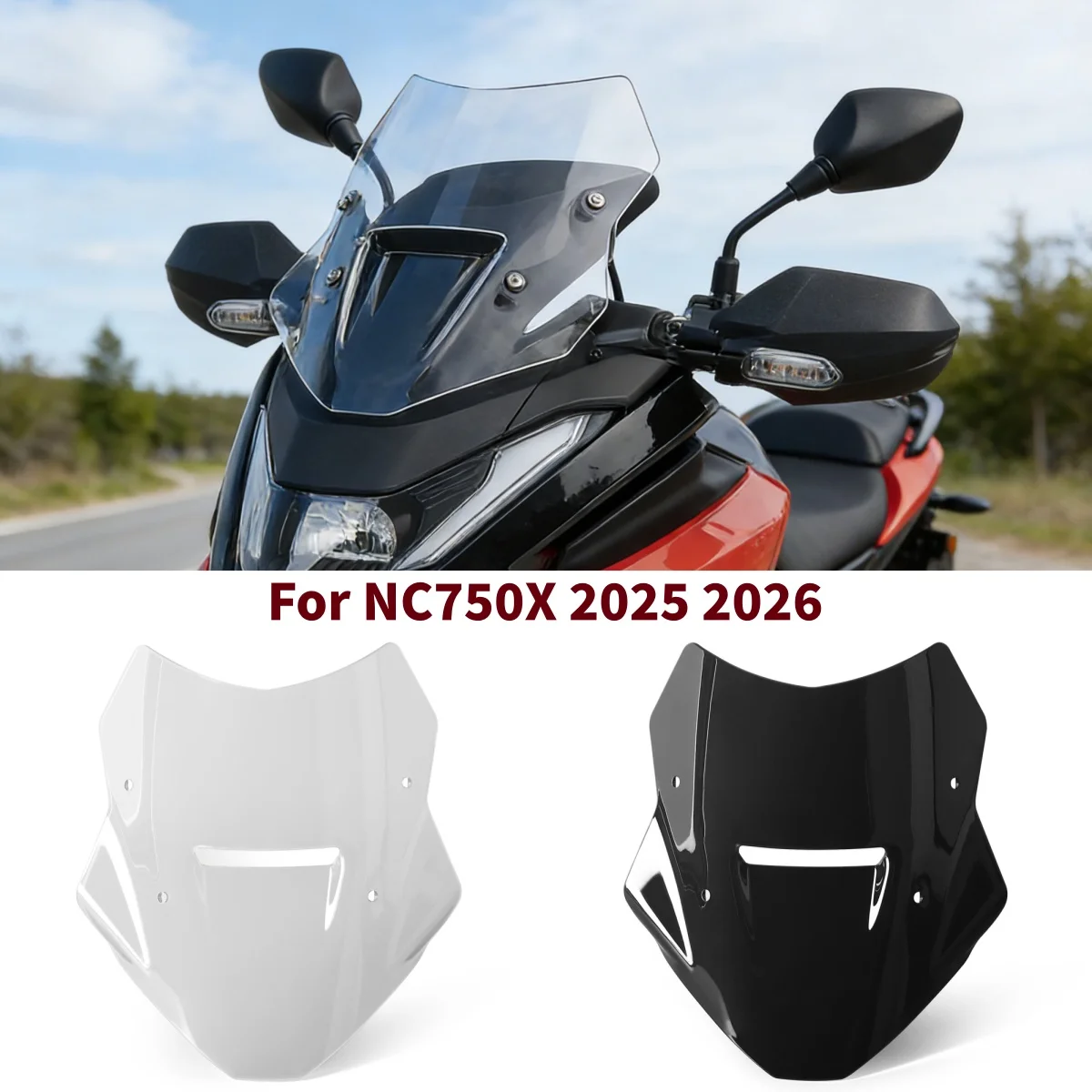 

2025 2026 For Honda NC750X NC750 NC 750 X Front Windshield Cover Double Bubble Windscreen Visor Motorcycle Wind Screen Deflector