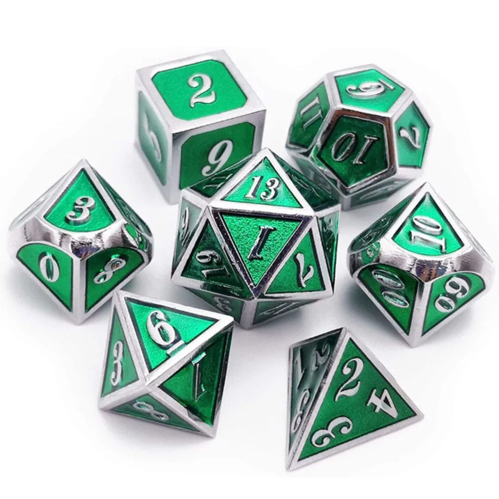 7 قطعة مجموعة النردات الرقمية المعدنية مجلس لعبة الطاولة ألعاب التفاعل لأرقام الملحقات ديكور المنزل لعب الأدوار متعدد الألوان