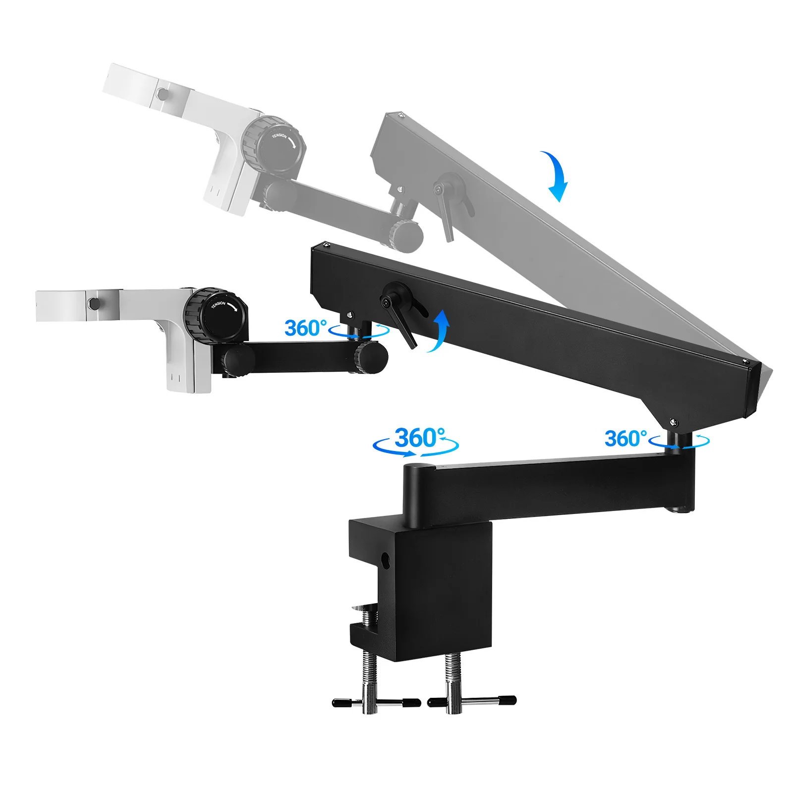 

Шарнирный кронштейн-зажим для стола с регулировкой по высоте для бинокулярного стереомикроскопа