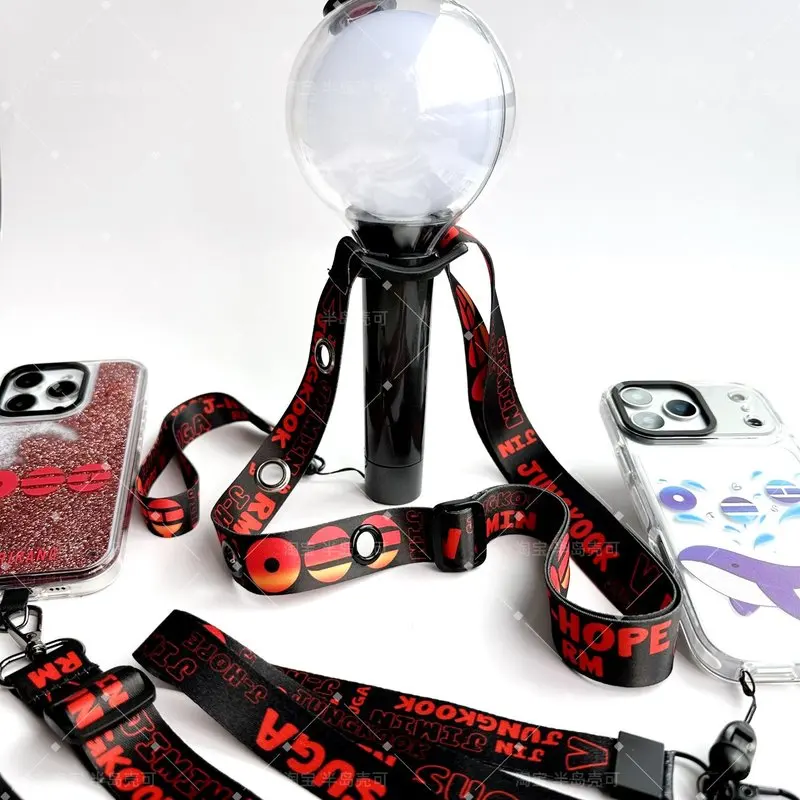 

RJINHIT ARIRANG Crossbody Lanyard Adjustable Shoulder Strap For Light Stick Phone Card Holder Bag Kpop Concert Fans Bead Chain