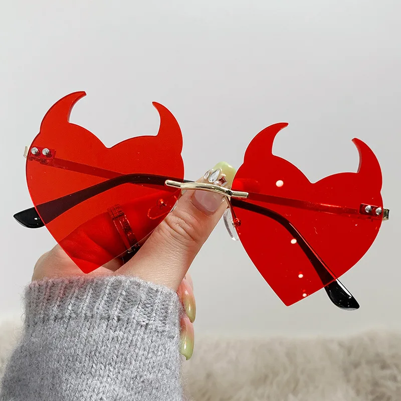 10pcs Red Black Demon Devil Halloween Eyglasses Cosplay Accessories Costume Props Halloween Christmas