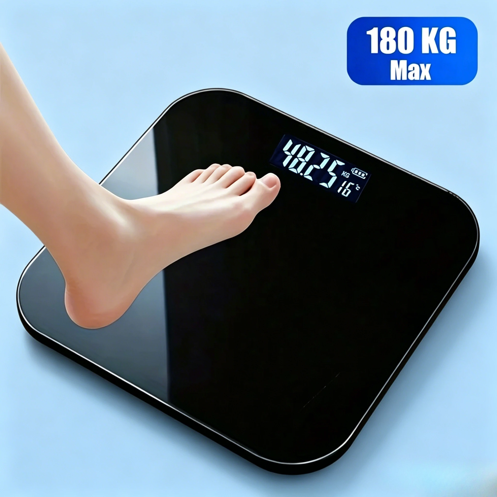 

High Precision Bathroom Scale Electronic Weight Scale LED Display Body Scale Temperature Reading KG LB Switchable Smart Scale