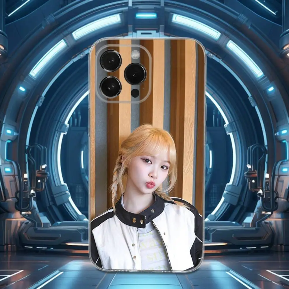 حافظة K-Kim C-Chaewon Singer لهاتف iPhone 15,11,12,13,16,14,17,Pro,Max,Plus,SE,Mini,X,XS,XR, سيليكون ناعم شفاف