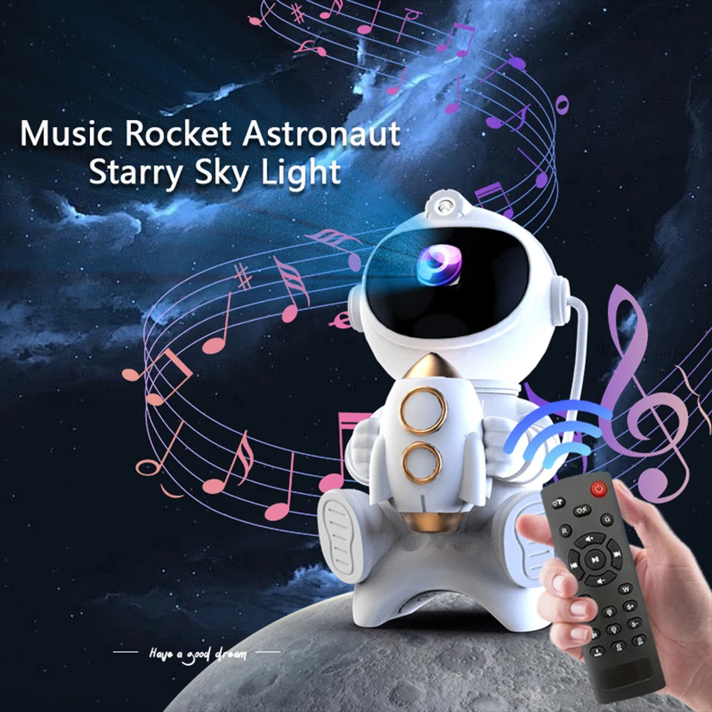 Astronauta led estrela projetor luz noturna galáxia projetores bluetooth alto-falante para quarto decoração crianças presente céu estrelado lâmpada