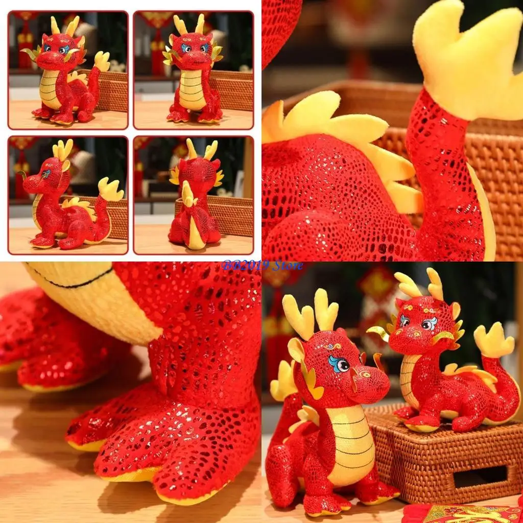 

Q0KB 24/30/40 см. Высота Cartoon Carpon Dragon Tanscots Doll для новогоднего домашнего офиса декорации