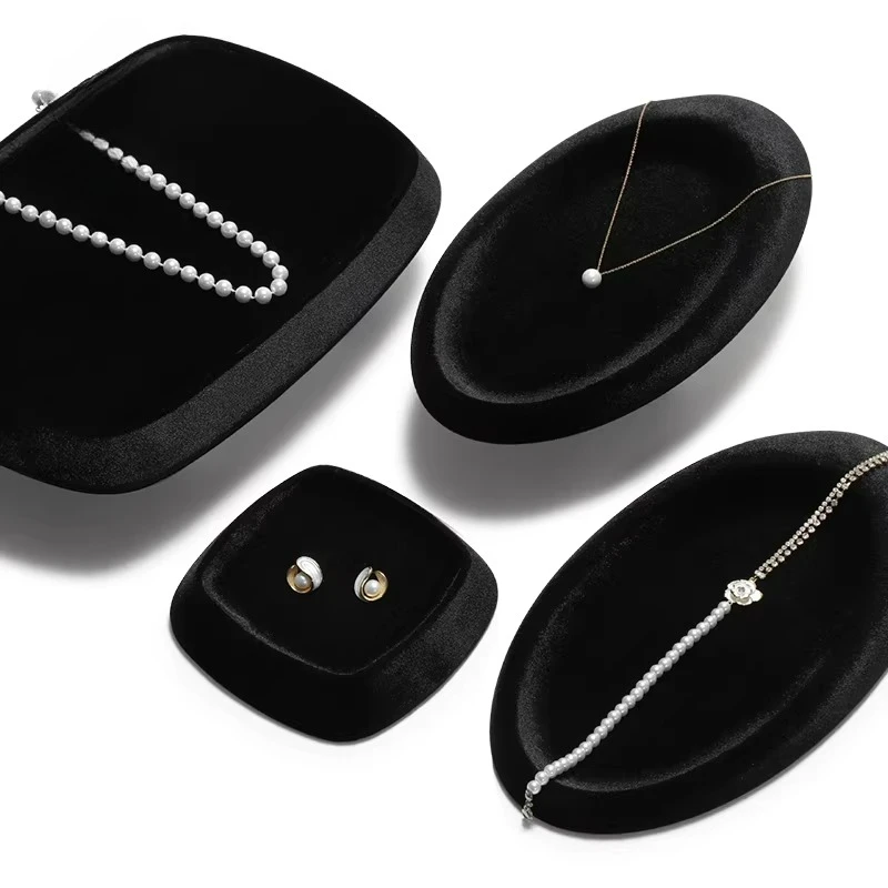 

Jewelry tray high-end jewelry display tray velvet gold pearl bracelet desktop jewelry display tray