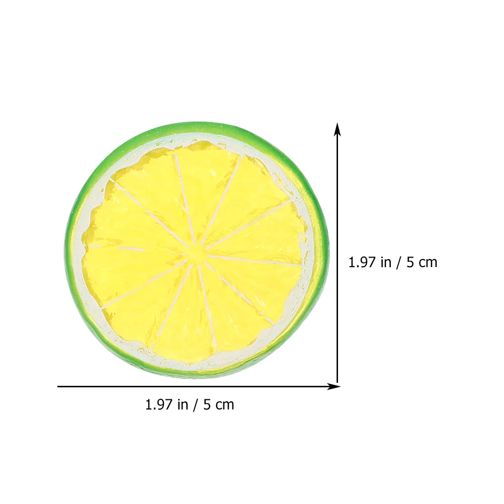 

20pcs Realistic Simulation Lemon Slices Plastic Faux Fruit Decor Imitation Props for Photography Home Office Decoration