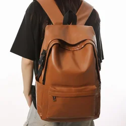 High Quality Fashion Knapsack Bags for Male PU Leather Laptop Men Backpack Large Antitheft Travel Backpack Girls Schoolbag
