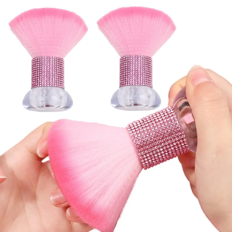 Mushroom Head Powder Painting Makeup Brush Soft Hair Multifunctional Online Celebrity Nail Dust Remove Brush Rhinestone Handle