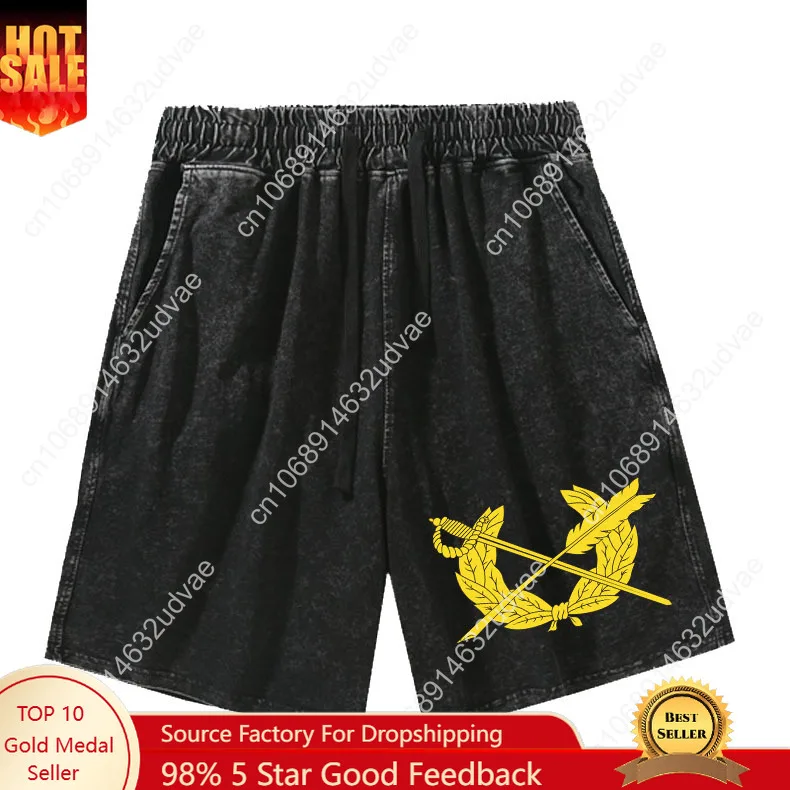 

US Army Branch Judge Advocate General Corps Shorts Man Woman Teenager Retro Short Pants Vintage Elastic Shorts Customized Pant