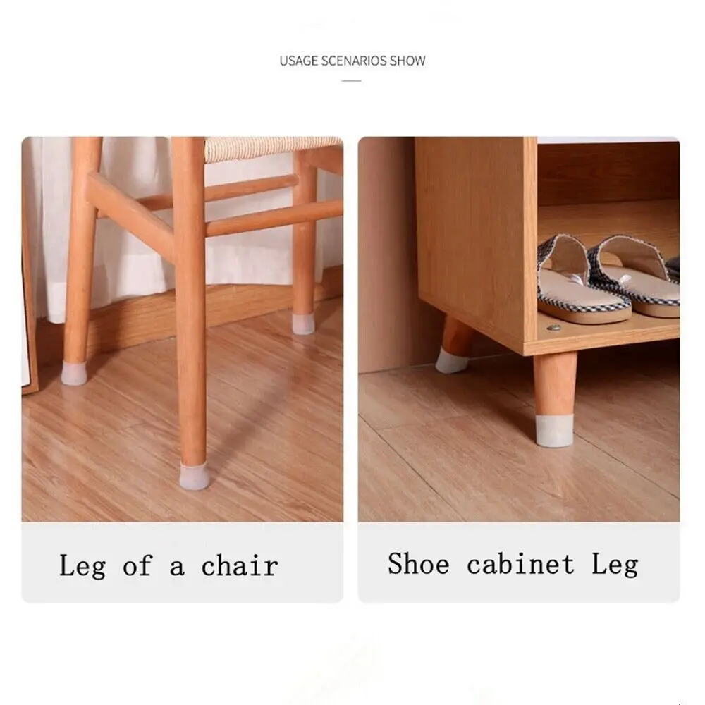 

20Pcs Chair Floor Cover Protectors Gray Silicon Chair Leg Cap Protection Cover Anti Slip Chair Foot Cover