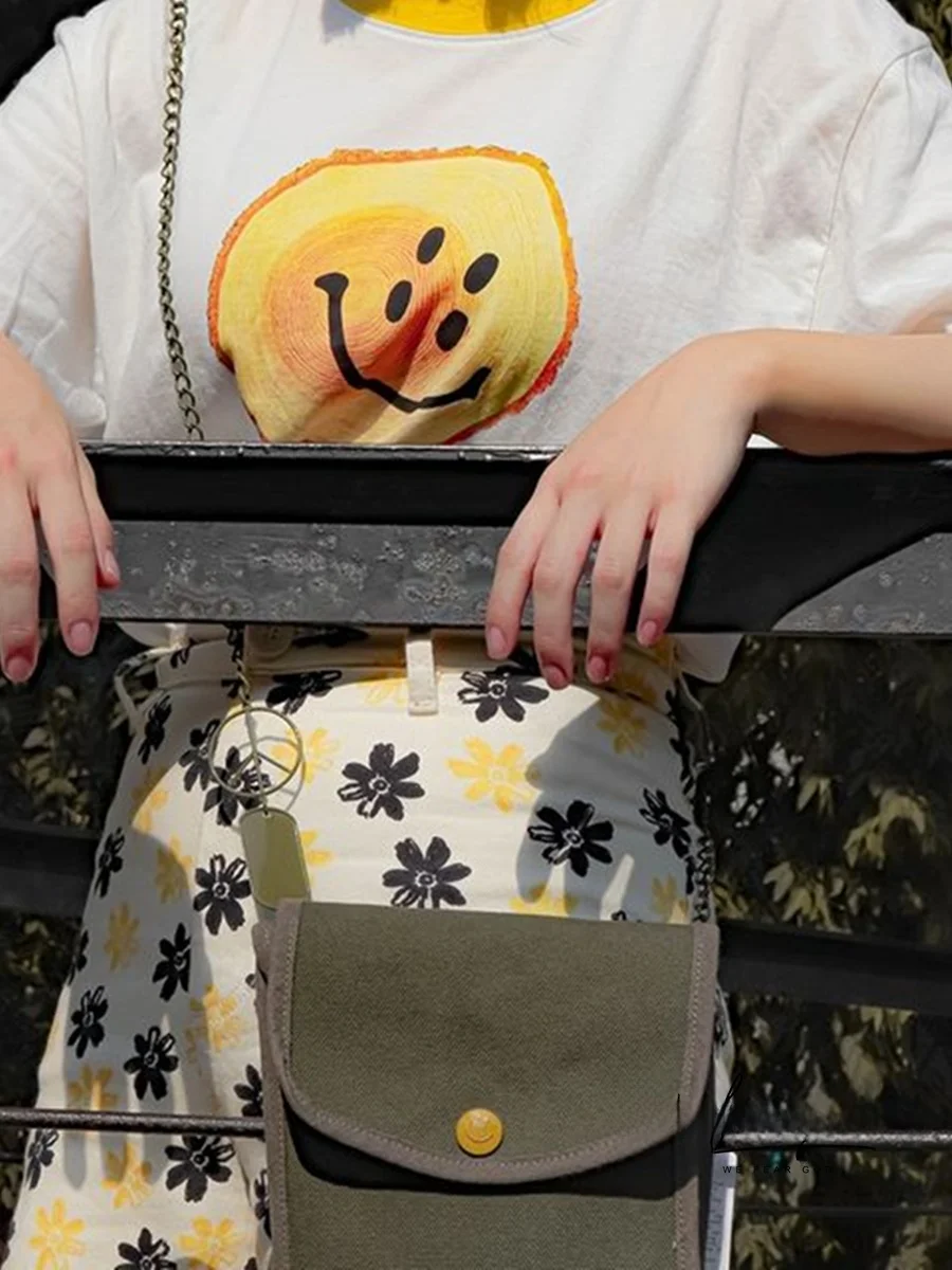 قميص كابيتال 25ss بأكمام قصيرة على الطراز الياباني، قطن عادي برقبة مستديرة مع طباعة، مريح وقابل للتنفس، قميص صيفي للرجال #1