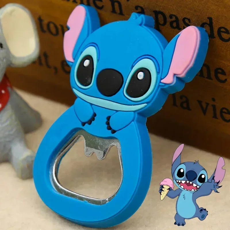 Disney Anime Figures Lilo & Stitch Beer Opener Bottle Cartoon Stitch PVC Fridge Magnet Creativity Funny Gifts Party Supplies