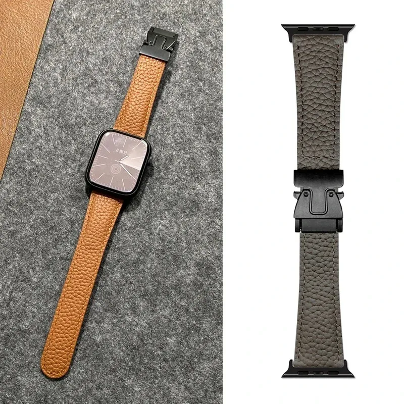 

Магнитный кожаный ремешок для Apple Watch 44 мм, 40 мм, 45 мм, 41 мм, 49 мм, 38 мм, 42 мм, 46 мм, браслет iWatch Series 8 9 10 7 Se 6 5 Ultra Band