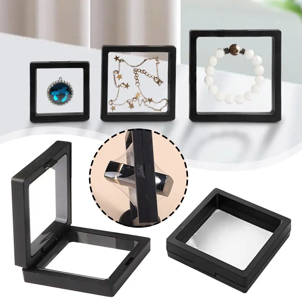 Floating Frame 3D Display Jewelry Box Suspension Storage Film Organizer Jewelry Flexi Floating Holder Frames PE Antioxidati B7P2