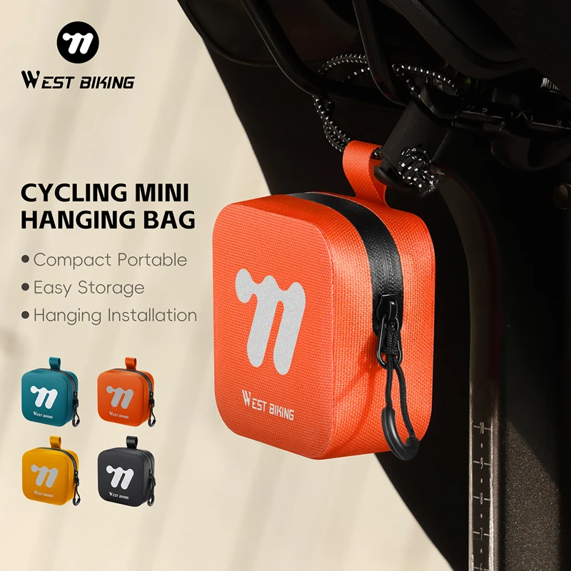 Sacoche de selle mini WEST BIKING, sacoche de rangement portable et étanche à suspendre sous la selle, sacoche arrière pour vélo, accessoires pour VTT et vélo de route