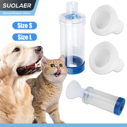 Inhaler Spacer 2 Size Masks for Pet Cat and Small Dog Inhaler Spacer for MDI with Round Shape with Silicone Mask Aerosol Chamber