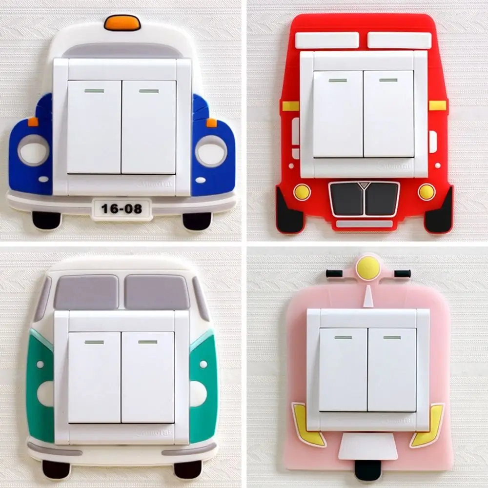 Dust Protective Silicone Switch Sticker Fruit Animal Luminous Switch Cover Silicone Transportation Decoration Stickers Room
