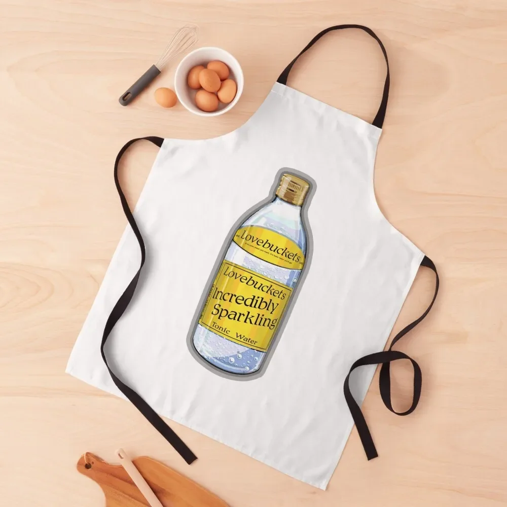 One bottle of Lovebuckets Incredibly Sparkling Tonic Water - Mr Jolly Lives Next Door Inspired Apron cleanings Apron