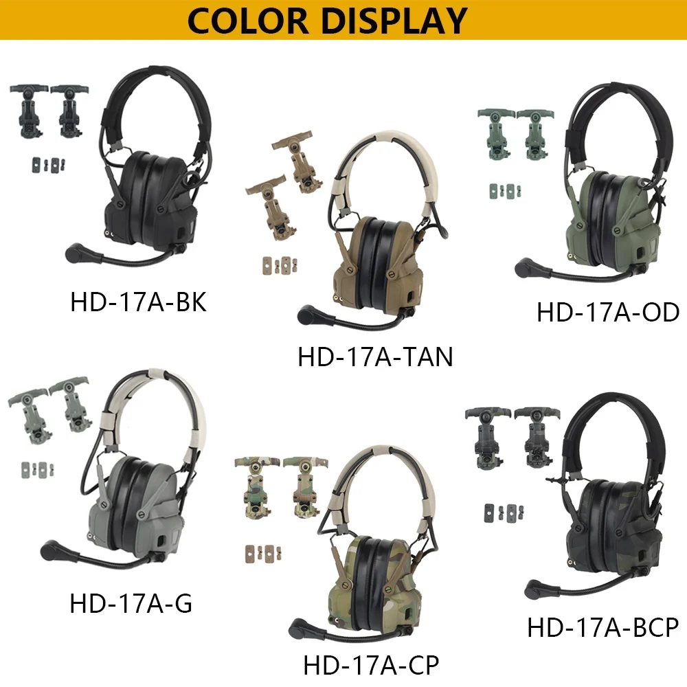 GEN 6 Tactical Headset Non-picking Noise-Cancelling Headset for Helmet Head Mounted 2 in 1 OPS Core ARC and Team Wendy M-LOK