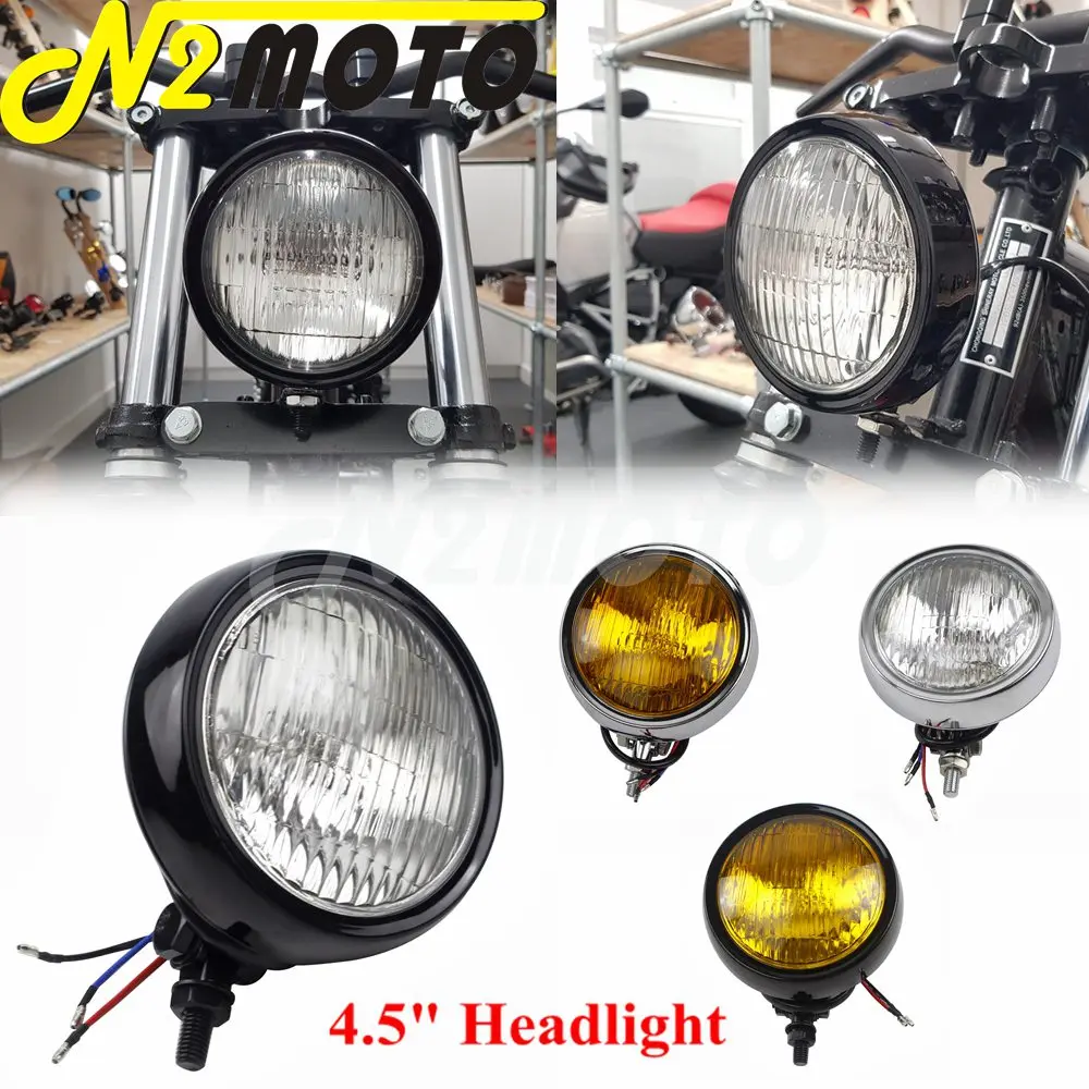 Motorcycle 4.5 inch Vintage Headlight For Harley Sportster Chopper Bobber Retro Motorbike Cafe Racer Scrambler Cruiser Head Lamp