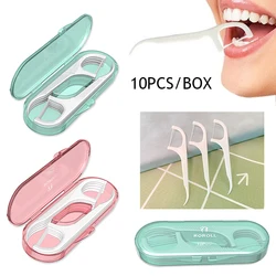 Caja de almacenamiento de hilo dental portátil, dispensador automático de plástico, práctico, ideal para viajar y acampar