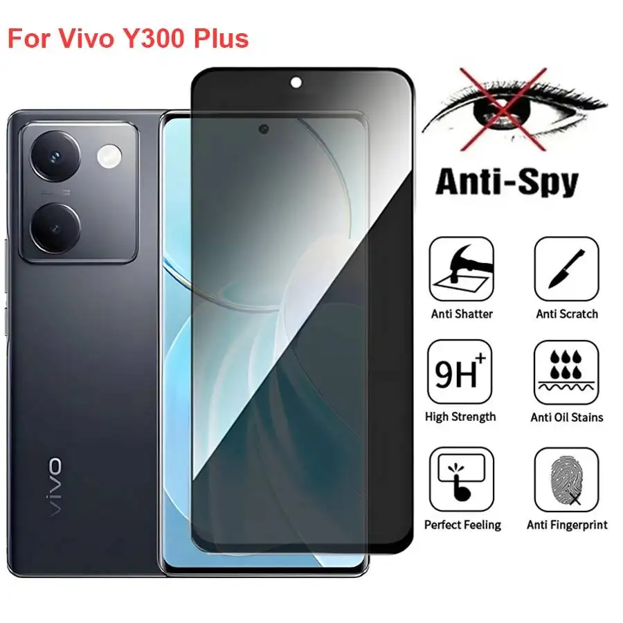 

Vivo Y300 Anti Spy Privacy Tempered Glass Protector Compatible For Vivoy300 Plus Full Cover Screen Phone Film