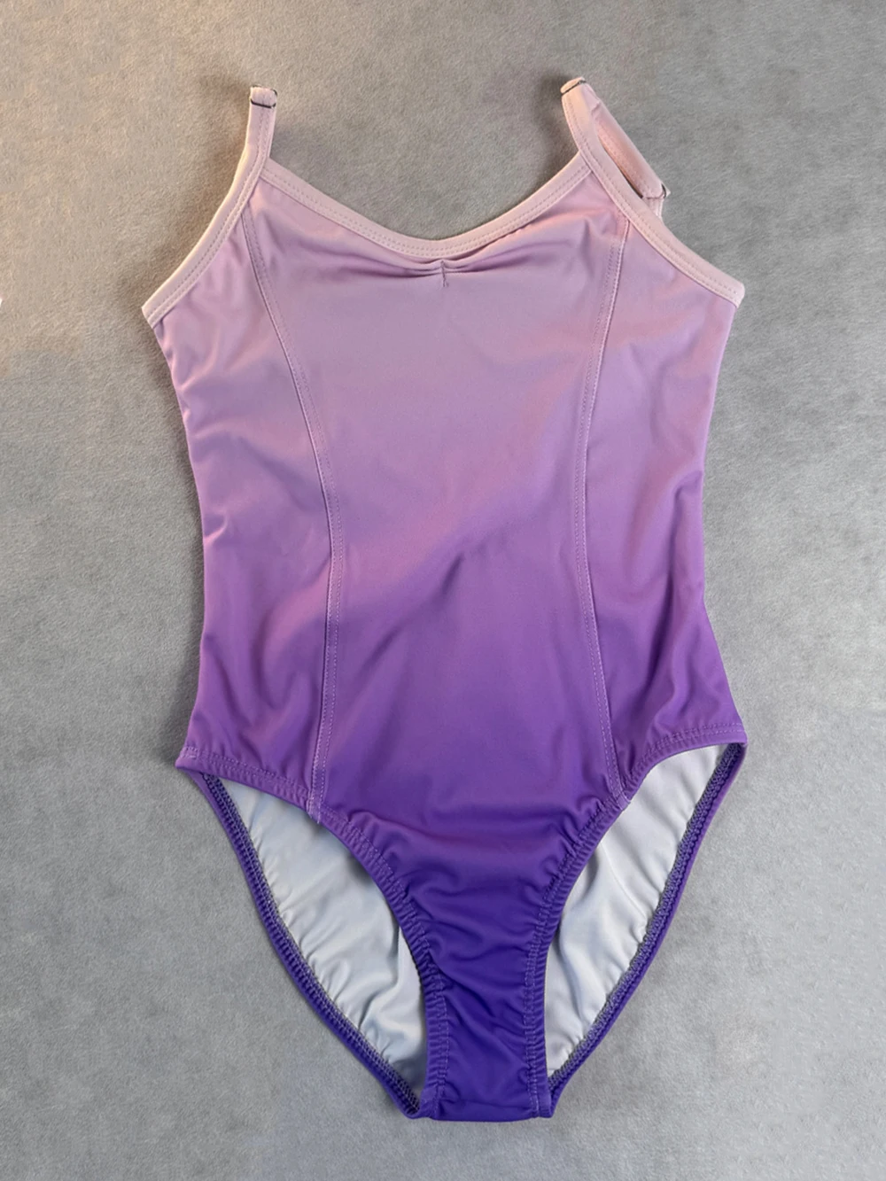 Body de alta elasticidad para niños, leotardo de gimnasia, Ropa de baile china, traje de cuerpo de bailarina de patinaje, Color degradado