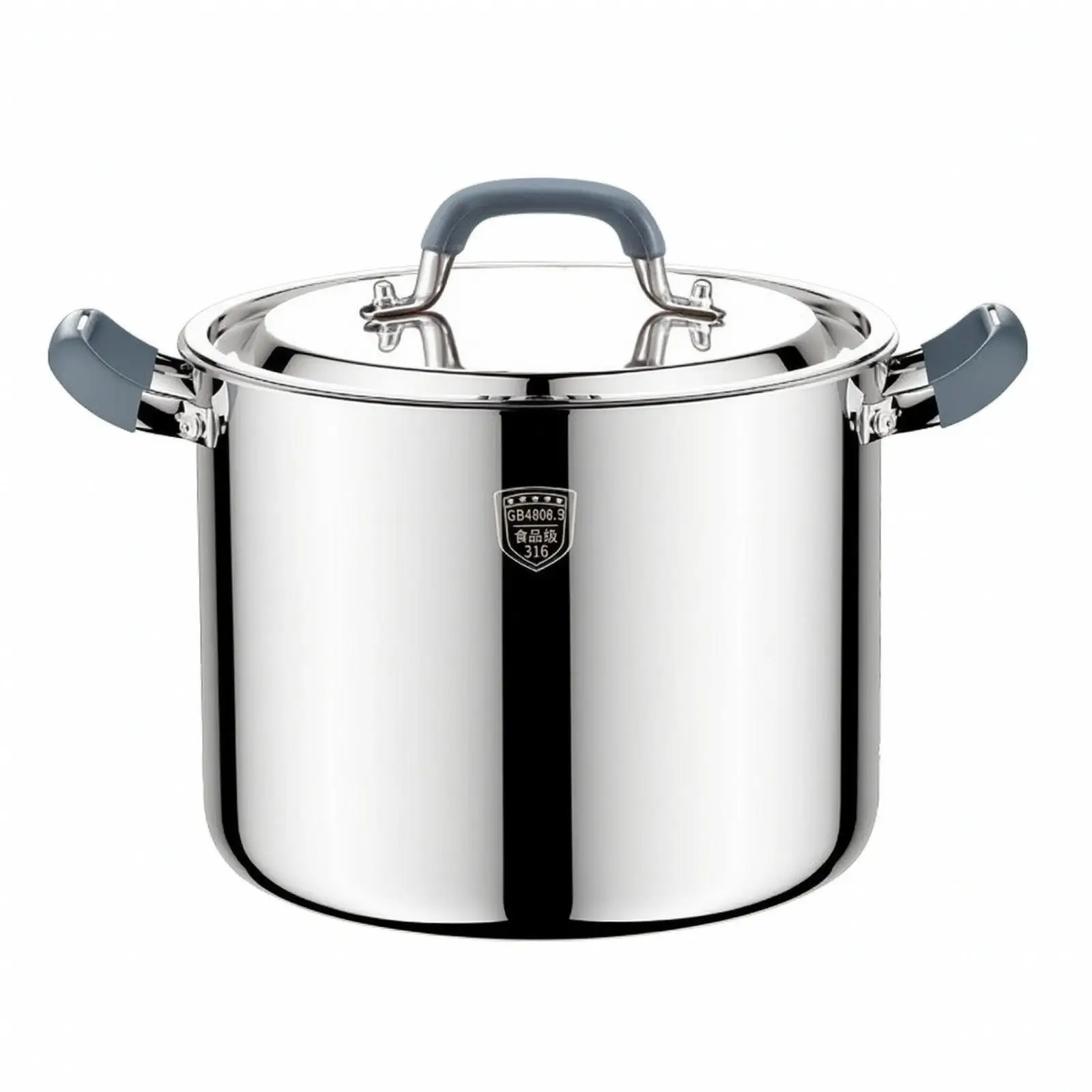 Stainless Steel Stockpot | Induction Compatible Base, Heat-Resistant Handle