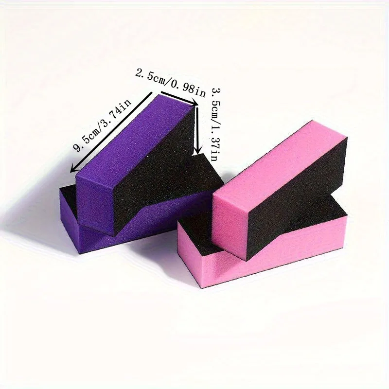 10 Stück professionelle Nagelfeilen, schwarzer Schleifpapierblock, hochwertiger bunter Schwamm, Nagelpuffer-Blockfeilen für Maniküre-Kunst