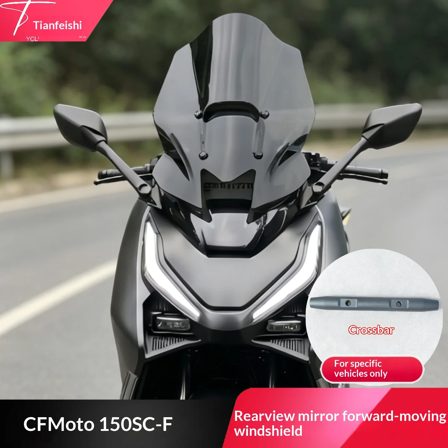 【Premium】 For 2026 CFMOTO 150SC-F Modified Front Windscreen Mirror Moving Accessories