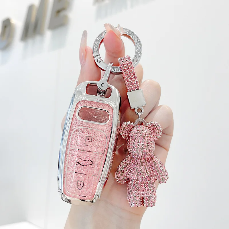

TPU Car Remote Key Cover Case Holder shell Protector Fob For Audi A3L A4L A5 A6L Q4 e-tron A7L Q5 Q6 RS6 RS7 TTS Q3 S4 S6 S7